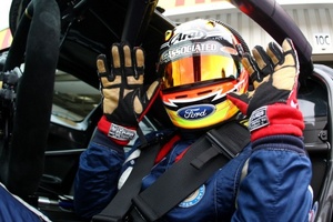 Alex Mortimer gets ready to race