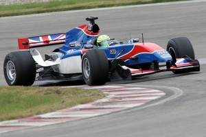 Danny Watts driving for Team Great Britain in the 2008-09 A1GP
