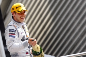 Gary Paffett celebrates his DTM victory at the Eurospeedway, Lausitz