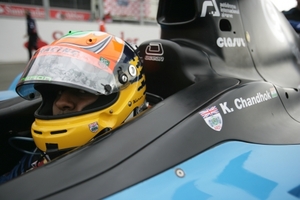 Karun Chandhok in the Ocean Racing Technology GP2 car