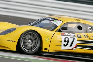 Anthony driving the Chevron racing Chevron GR8 at Silverstone, October 2011