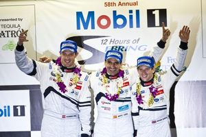 Anthony at Sebring 2010 on the podium with Marc Gene & Alex Wutz