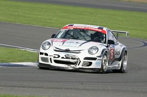 Bradley in the Porsche 911 GT3 at Silverstone in the British GT Championship