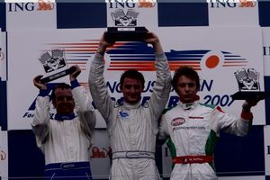 Charlie at the 2007 Australian GP on the podium with Tim Macrow and Marco Mapelli