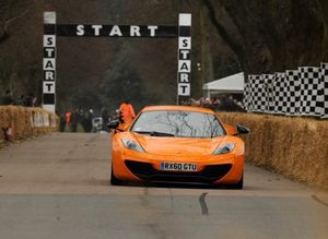 Chris in the McLaren MP4-12C at Goodwood in March 2011