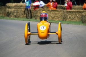 Chris in the McLaren MP4-T5 during the 2002 Goodwood Soap Box Challenge