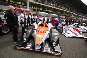 Dave with the Aston Racing at Le Mans, 2011 with drivers Stefan Mucke, Darren Turner and Christian Klien
