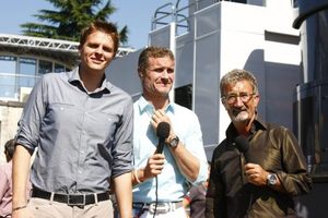 Eddie with Jake Humphrey and David Coulthard at the Italian GP 2010