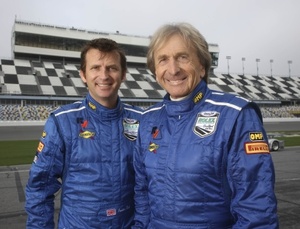 Justin with father Derek Bell at 2008 Daytona Beach