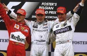 Mika winning the 2000 Belgium GP with Michael & Ralf Schumacher in 2nd & 3rd.