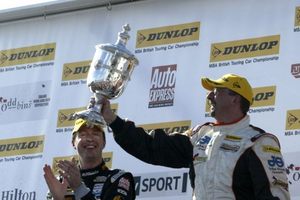 Mike celebrating victory at Mondello Park, Ireland April 2006