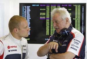 Pat with Valtteri Bottas of Williams F1 at the Abu Dhabi 2013 GP