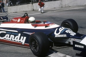 Teo in the 1982 US West Grand Prix in the Toleman TG181