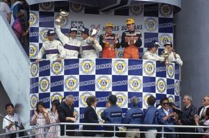 Teo receiving the 3rd prize at the 1991 Le Mans 24h race