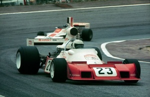 Tim in the 1974 Spanish GP finishing 14th in the Trojan T103 Ford.